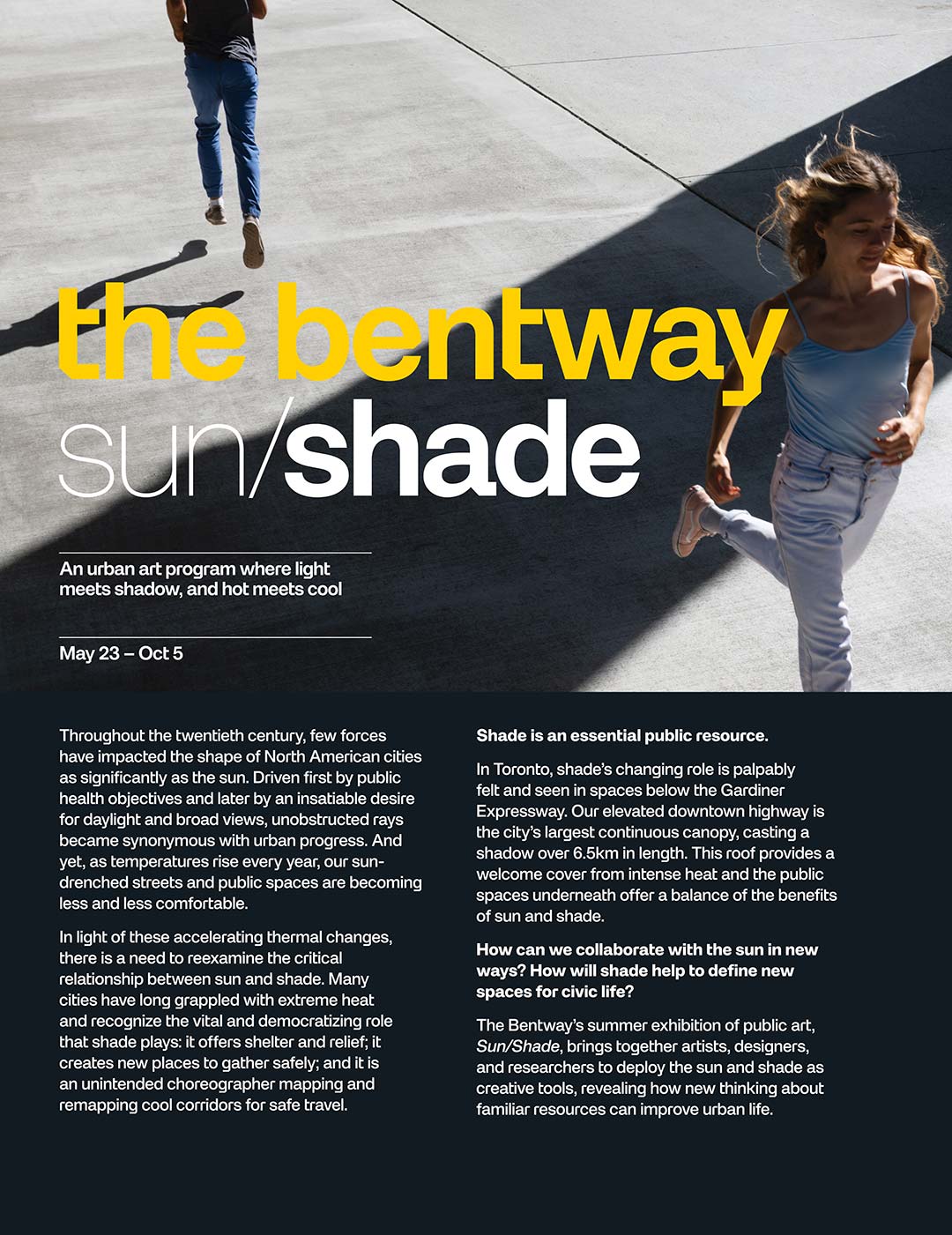 The Bentway Sun/Shade signage