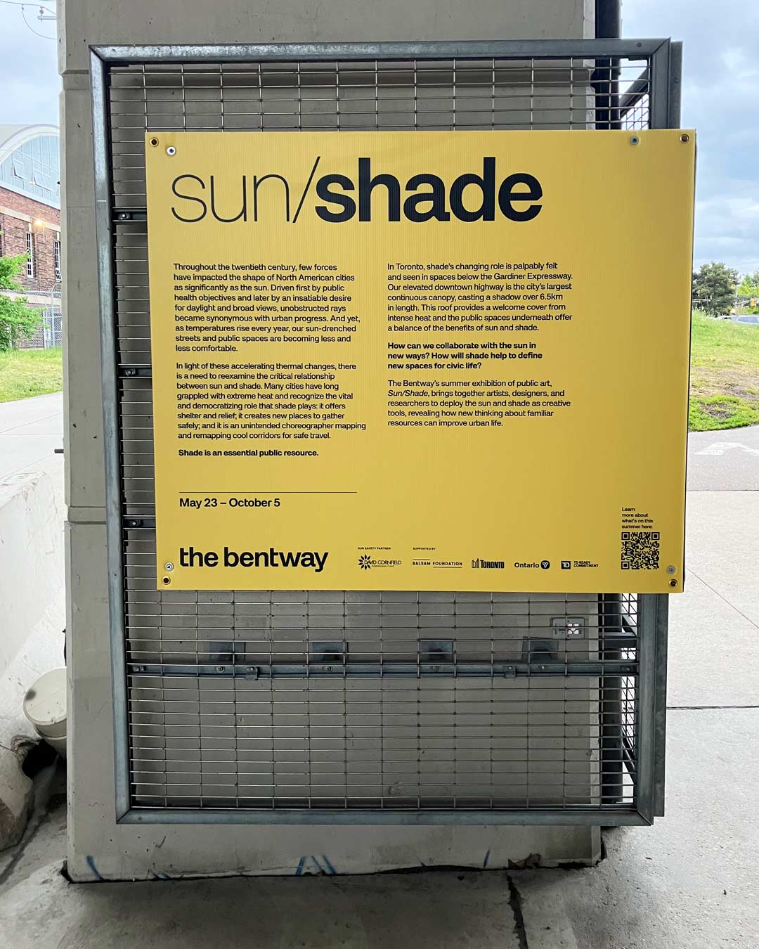 The Bentway Sun/Shade signage